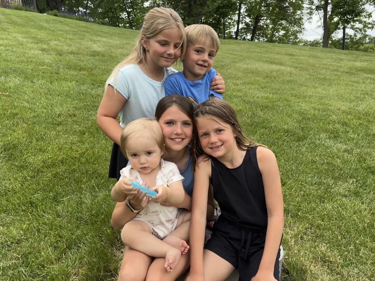 Jon Aleckson's grandchildren on the family property